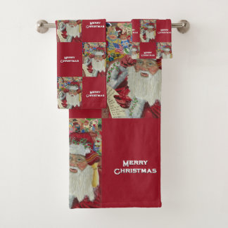 Klassieke Kerstman Bourgondië Controleer 't Nog Ee Bad Handdoek