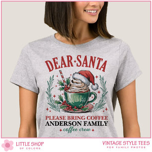 Klassieke Kerstman Breng Koffie Familie Kerstmis T-shirt