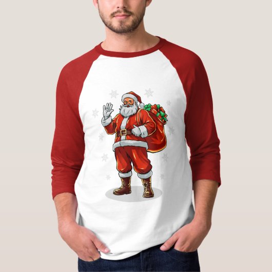 Klassieke Kerstman brengt kerstcadeaus T-shirt (Voorkant)
