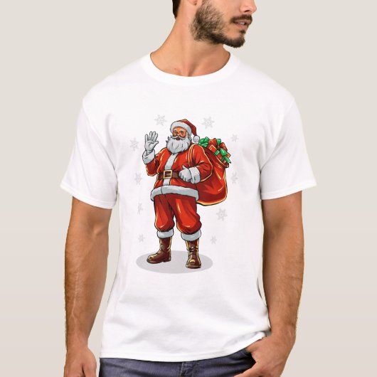 Klassieke Kerstman brengt kerstcadeaus T-shirt (Voorkant)