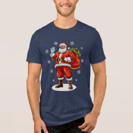 Klassieke Kerstman brengt kerstcadeaus Tri-Blend Shirt