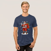 Klassieke Kerstman brengt kerstcadeaus Tri-Blend Shirt (Voorkant volledig)