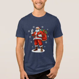 Klassieke Kerstman brengt kerstcadeaus Tri-Blend Shirt