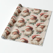 Klassieke Kerstman Cadeaupapier (Uitgerold)