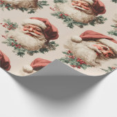 Klassieke Kerstman Cadeaupapier (Hoek)