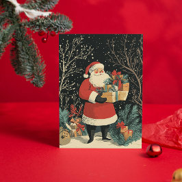 Klassieke Kerstman Cadeaus Oude Kerstmis Feestdagenkaart