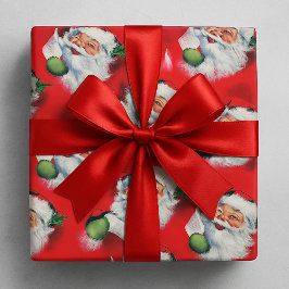 Klassieke Kerstman controleert Kerstlijst Cadeaupapier