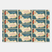 Klassieke Kerstman Custom Kindernaam Van Kerstman Inpakpapier Vel (Voorkant 2)
