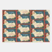 Klassieke Kerstman Custom Kindernaam Van Kerstman Inpakpapier Vel (Voorkant)