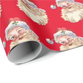 Klassieke kerstman die in het rood wint cadeaupapier (Rol Hoek)