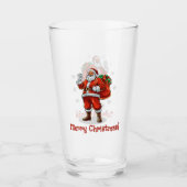 Klassieke Kerstman die Kerstcadeaus brengt Glas (Voorkant)