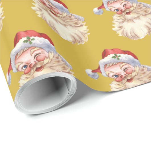 Klassieke  kerstman die metallisch goud wint cadeaupapier (Rol Hoek)