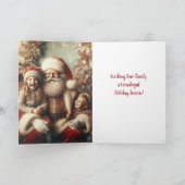 Klassieke Kerstman en kinderen Feestdagen Kaart (Binnen)