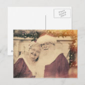 Klassieke Kerstman en Ms. Claus Feestdagenkaart (Voorkant / Achterkant)