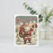 Klassieke kerstman feestdagenkaart (Staand voorkant)