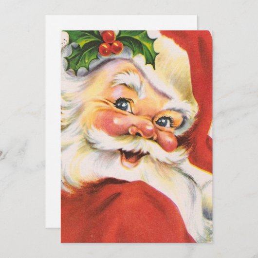 Klassieke Kerstman Feestdagenkaart (Voorkant / Achterkant)