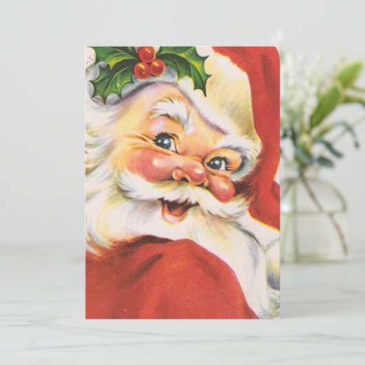 Klassieke Kerstman Feestdagenkaart (Staand voorkant)