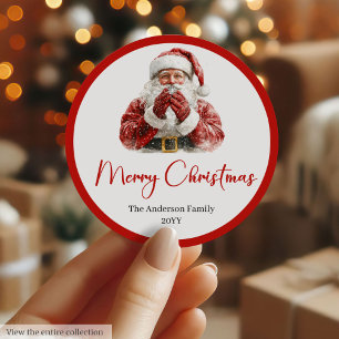 Klassieke Kerstman Gelukkig Kerstmis Label Tag