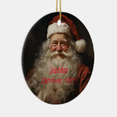Klassieke Kerstman Gepersonaliseerde Kerstmis Orna Keramisch Ornament (Rechts)