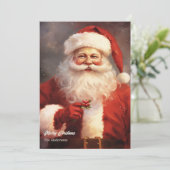 Klassieke  Kerstman glimlachend rood pet Feestdagenkaart (Staand voorkant)