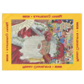 Klassieke Kerstman - Gouden Kerstmis op Maat Tafelkleed (Voorkant (Horizontaal))