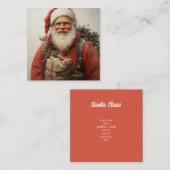 Klassieke Kerstman Hartverwarmende Kerstkunst Vierkante Visitekaartje (Voorkant / Achterkant)