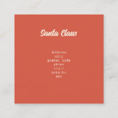 Klassieke Kerstman Hartverwarmende Kerstkunst Vierkante Visitekaartje (Achterkant)
