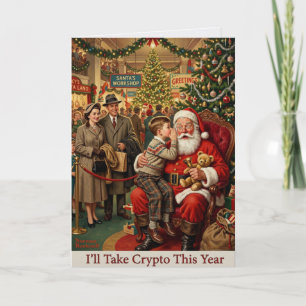 Klassieke Kerstman Ik Neem Crypto Kerstmis Kaart