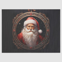 Klassieke Kerstman in Sierlijke Lijst Decoupage Am Tissuepapier