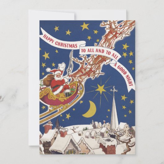 Klassieke Kerstman in slee uitnodiging (Voorkant)