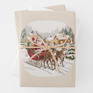 Klassieke Kerstman Jaren 90 Retro Kerstman Vakanti Inpakpapier Vel