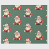 Klassieke Kerstman kerst Cadeaupapier (Vlak)