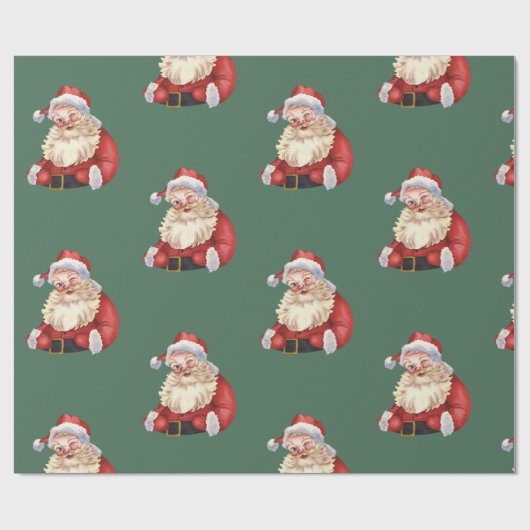 Klassieke Kerstman kerst Cadeaupapier (Vlak)