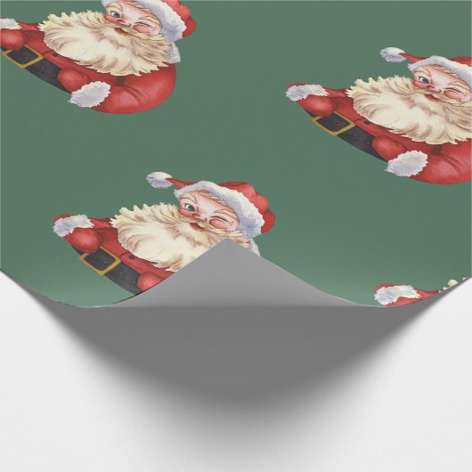 Klassieke Kerstman kerst Cadeaupapier (Hoek)