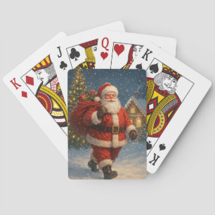 Klassieke Kerstman Kerst Winter Wonderland Pokerkaarten
