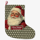 Klassieke Kerstman Kerstkous met charme Grote Kerstsok (Voorkant)