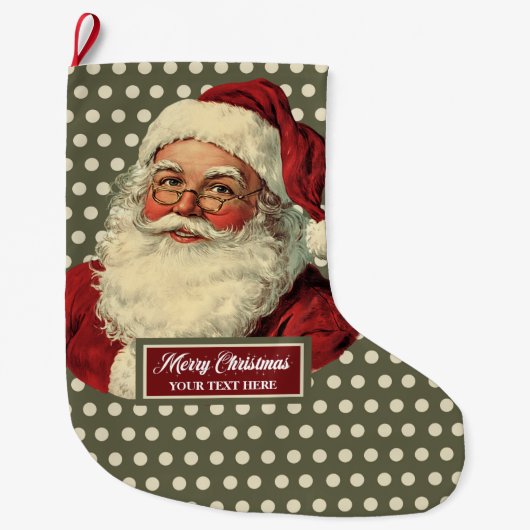 Klassieke Kerstman Kerstkous met charme Grote Kerstsok (Voorkant)