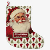 Klassieke Kerstman Kerstkous Retro Chic Grote Kerstsok (Voorkant)