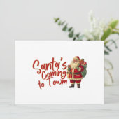 Klassieke Kerstman: Kerstman komt naar de stad Feestdagenkaart (Staand voorkant)