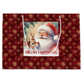Klassieke Kerstman Kerstman Rudolph Cadeautas (Voorkant)