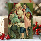 Klassieke Kerstman Kerstscene Feestdagenkaart