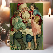 Klassieke Kerstman Kerstscene Feestdagenkaart