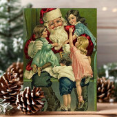 Klassieke Kerstman Kerstscene Feestdagenkaart