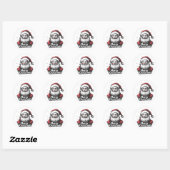 Klassieke Kerstman Kerststickers Ronde Sticker (Vel)
