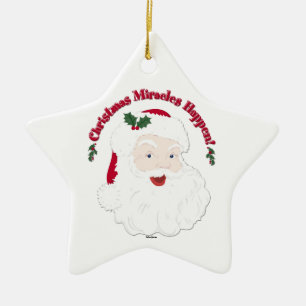 Klassieke Kerstman Kerstwonderen Gebeuren! Keramisch Ornament