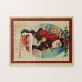 Klassieke Kerstman klimt in schoorsteen leuk Legpuzzel (Horizontaal)