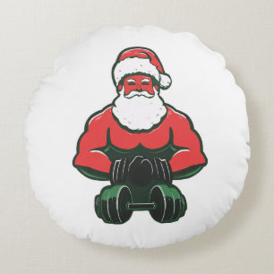 Klassieke Kerstman Krachtsporter – Spierbundel Ker Rond Kussen