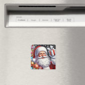 Klassieke Kerstman met cadeau & versiering Magneet (Insitu (Vaatwasser))