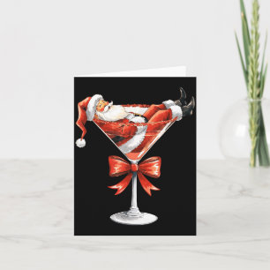 Klassieke Kerstman met een Martini-staart Kerstman Kaart