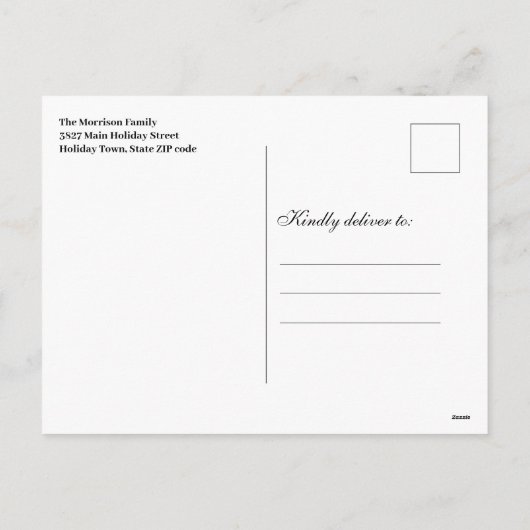 Klassieke Kerstman met Gezellige Open Haard Scene Feestdagenkaart (Achterkant)